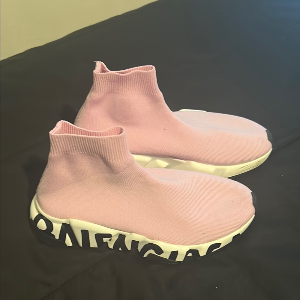 Balenciaga Light Pink Knit Sneakers